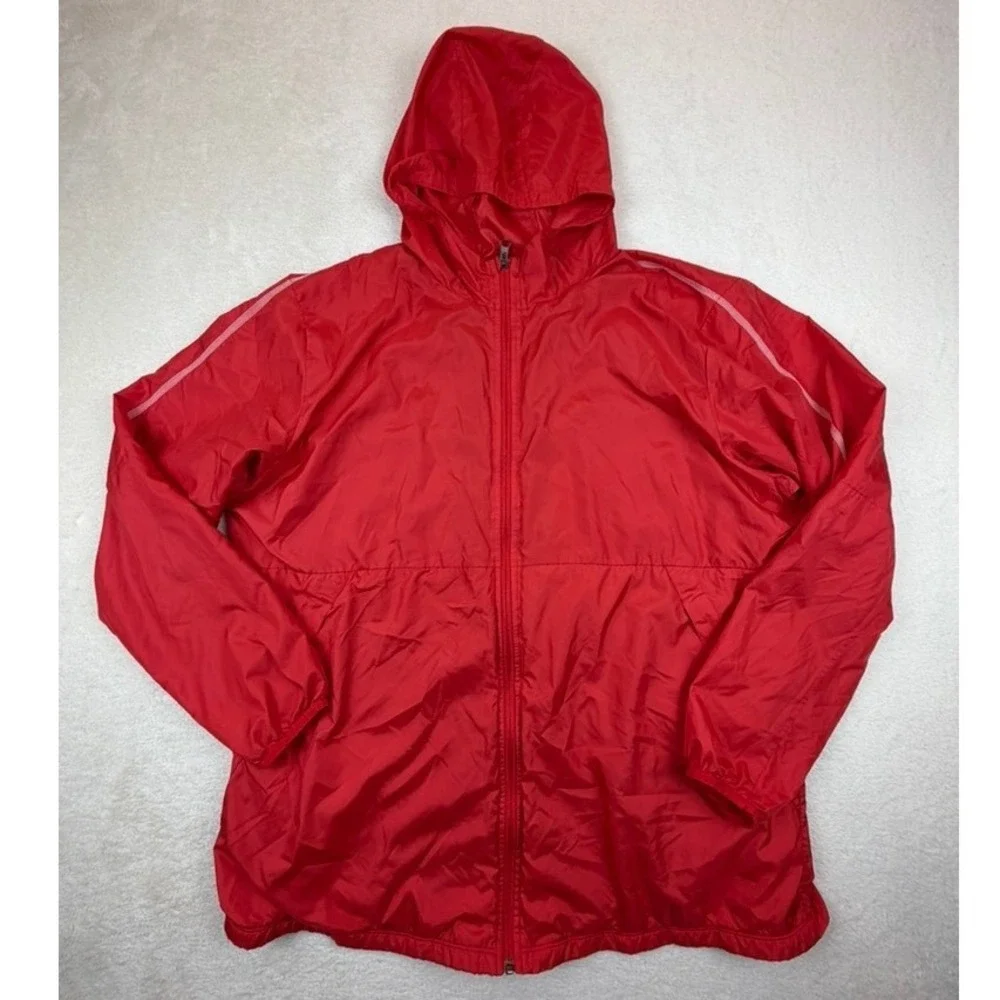Nike Mens XXL Red Full‎ Zip Hooded Windbreaker Mesh Lining Jacket AA2090-657